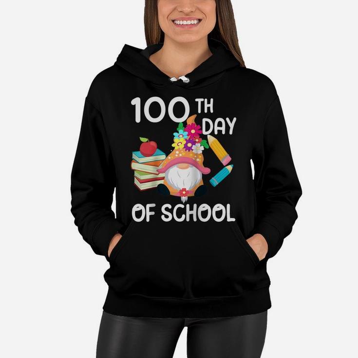 100Th Day Of School For Girls Funny Gnome School Supplies Raglan Baseball Tee Women Hoodie