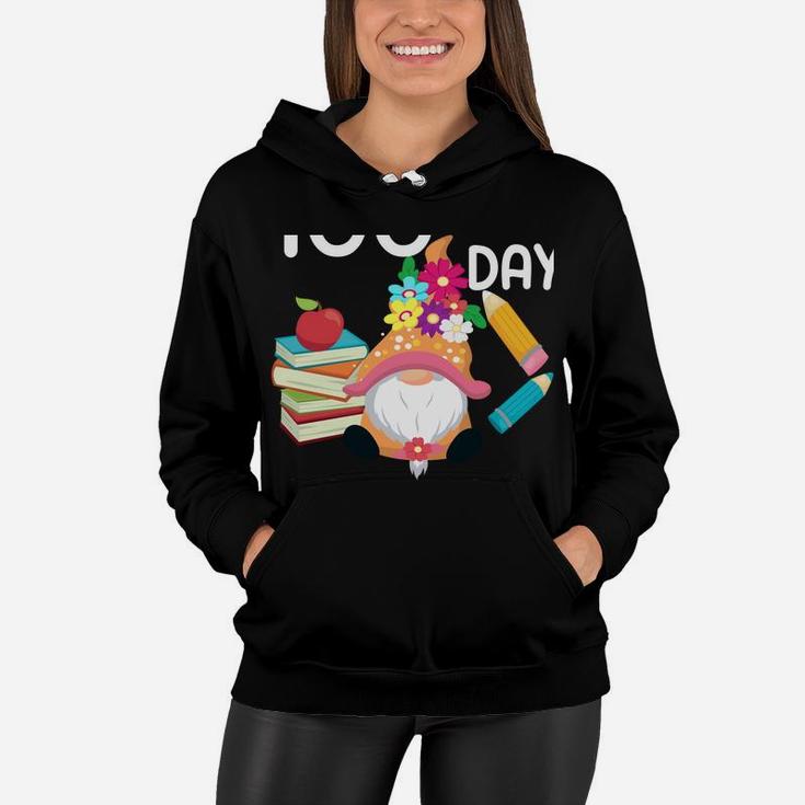 100Th Day Of School For Girls Funny Gnome School Supplies Women Hoodie