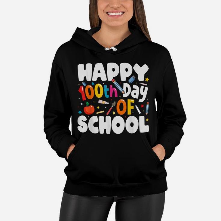 100Th Day Of School Shirt For Teachers Kids Happy 100 Days Women Hoodie