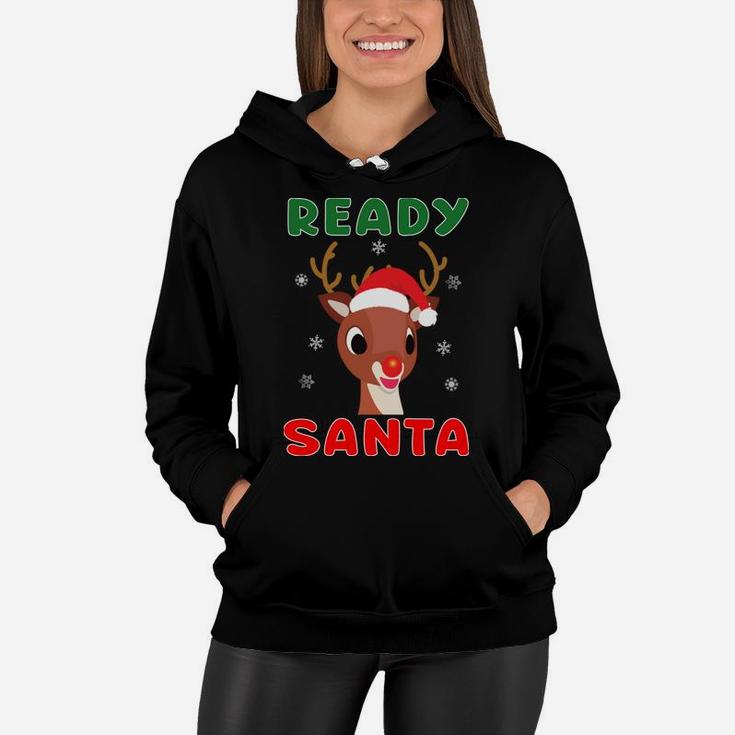 Christmas Rudolph Red Nose Reindeer Kids Gift Women Hoodie