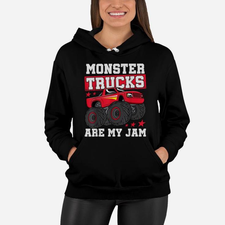 Cool Monster Trucks Are My Jam Kids Boys & Girls Birthday Women Hoodie