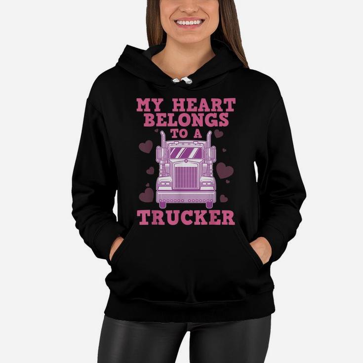 Cool Truckers Wife Gift For Women Funny Truck Driver Girl Women Hoodie
