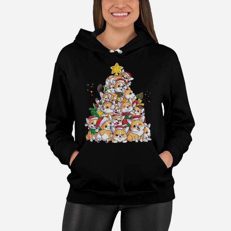 Corgi Christmas Tree Dog Santa Merry Corgmas Xmas Gifts Boys Sweatshirt Women Hoodie