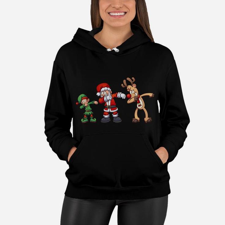 Dabbing Santa Elf Friends Christmas Xmas Gift For Kids Boys Sweatshirt Women Hoodie