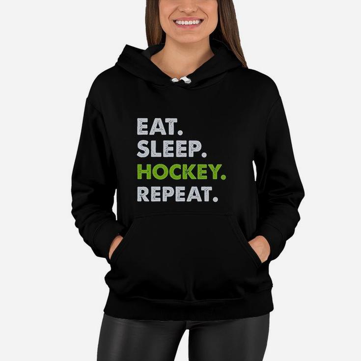 Eat Sleep Hockey Repeat Boys Gift For Hockey Lover Youth Women Hoodie