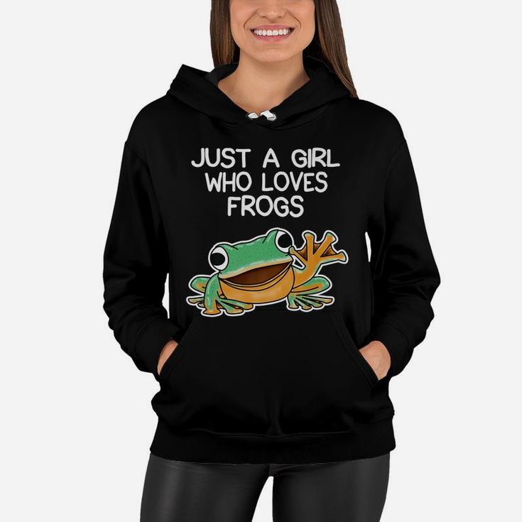 Funny Just A Girl Who Loves Frogs Owner Lover Frog Gifts Women Hoodie