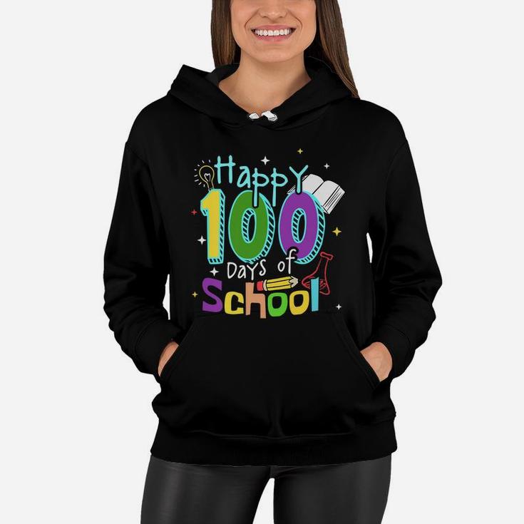 Happy 100 Days Of School Learning 100Th Day Smarter Kids Women Hoodie