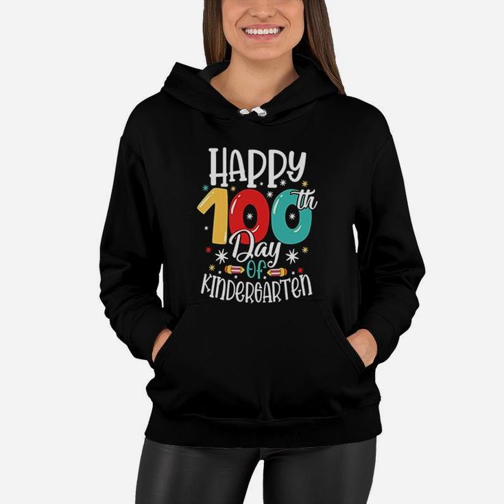 Happy 100th Day Of Kindergarten Colorful Gift For Kids Women Hoodie