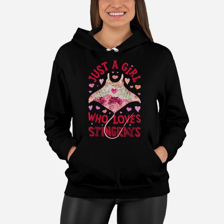 Just A Girl Who Loves Stingrays Stingray Flower Floral Gifts Women Hoodie