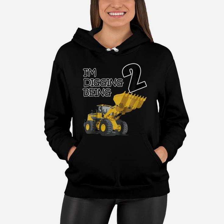 Kids 2Nd Birthday Construction Party 2 Years Toddler Kids Women Hoodie