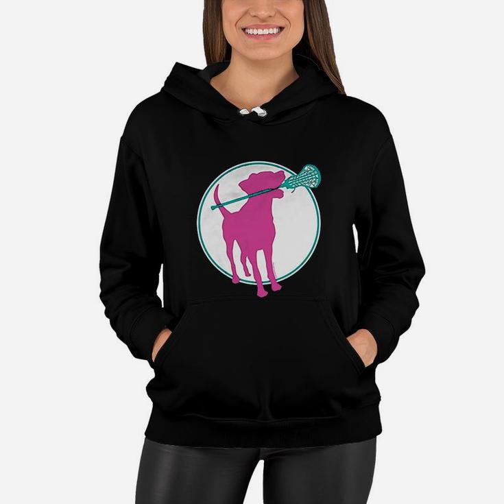 Lacrosse Dog With Girl Stick Women Hoodie