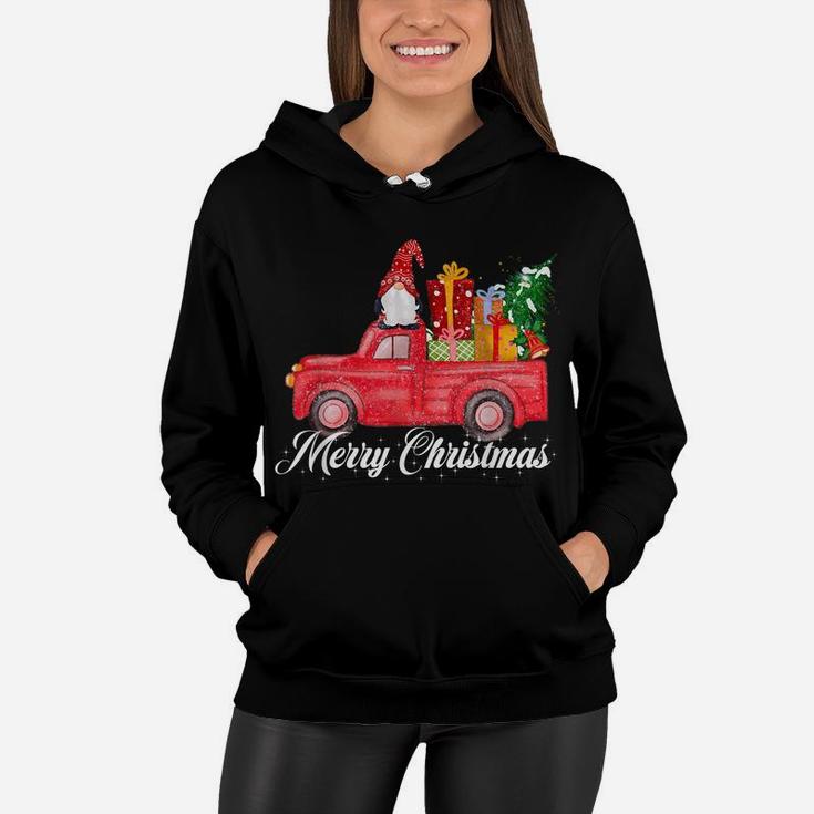 Merry Christmas Red Gnome Truck Funny Gifts Men Women Kids Women Hoodie