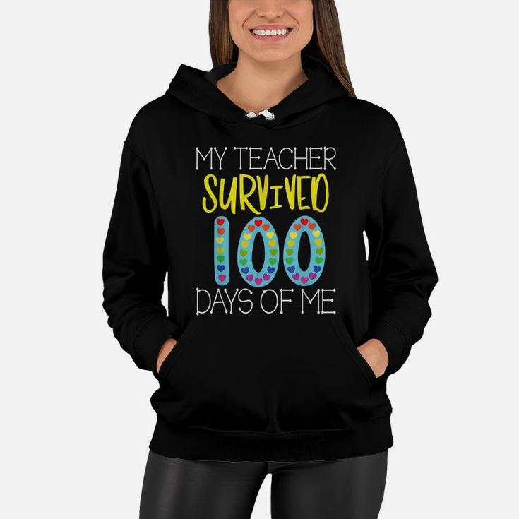 My Teacher Survived 100 Days Of Me, Boys School Shirt,100Th Women Hoodie