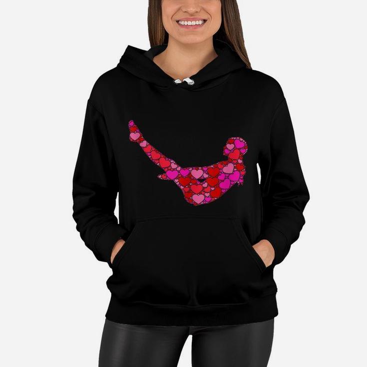 Pink Red Heart Valentines Day Gift For Women Girls - Pilates Women Hoodie