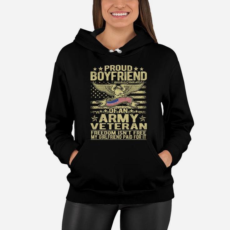 Proud Boyfriend Of Army Veteran Us Flag Military Lover Gifts Women Hoodie