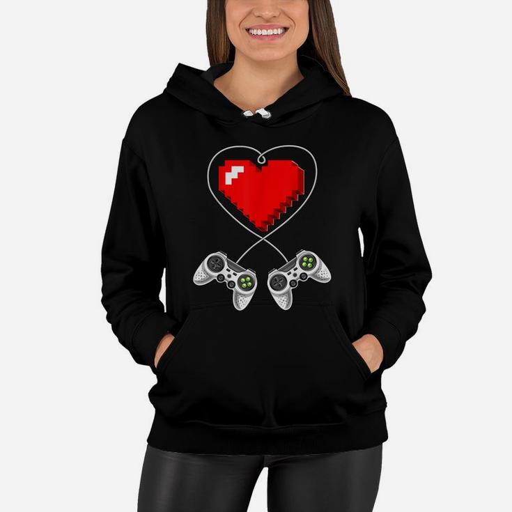 Valentine's Day Video Game Controller Heart Gamer Gift Boys Women Hoodie