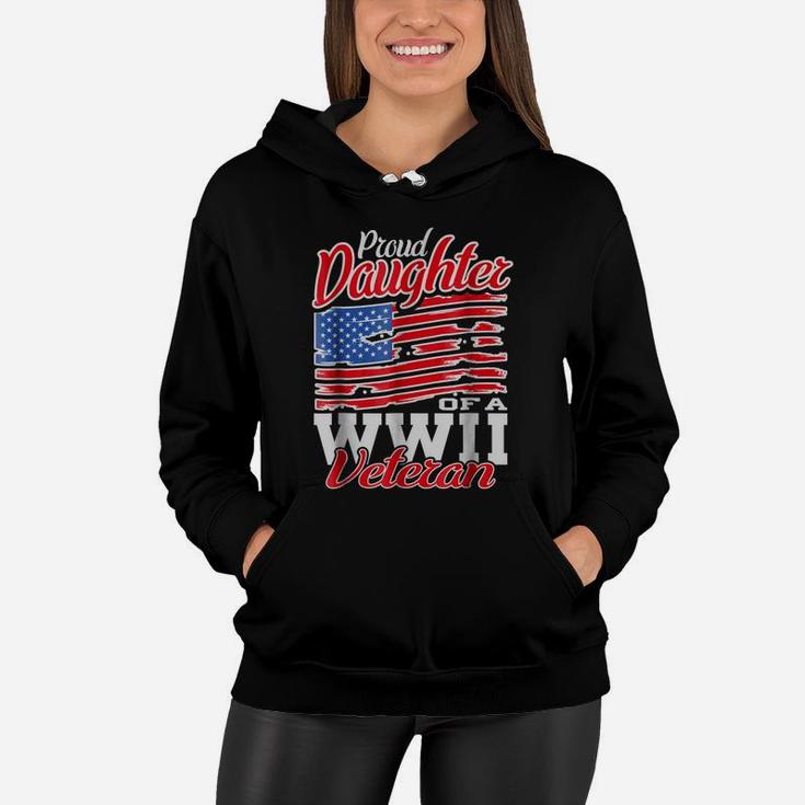 Wwii Veteran Usa Shirt Proud Daughter Tees Women Girls Gifts Women Hoodie