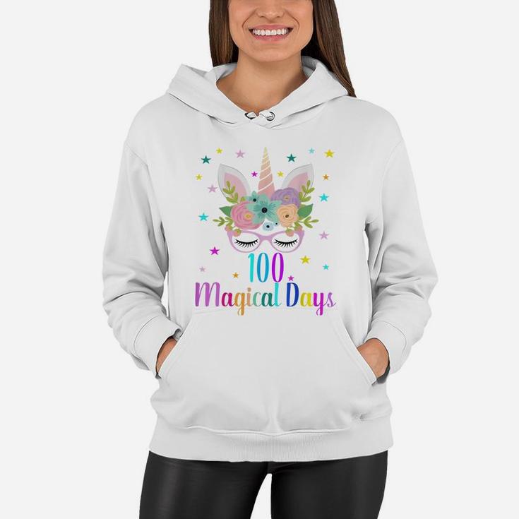 100 Magical Days 100Th Day Of School Girl Unicorn Costume Women Hoodie