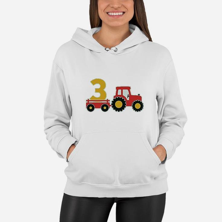 3Rd Birthday Gift Construction Party 3 Year Old Boy Women Hoodie