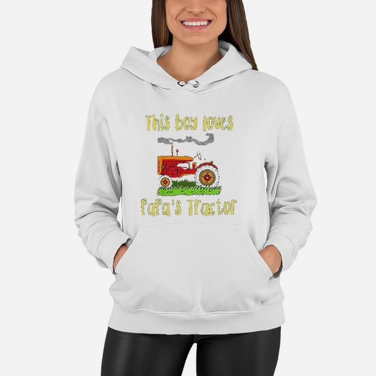 Just A Boy Who Loves Papas Tractor Women Hoodie