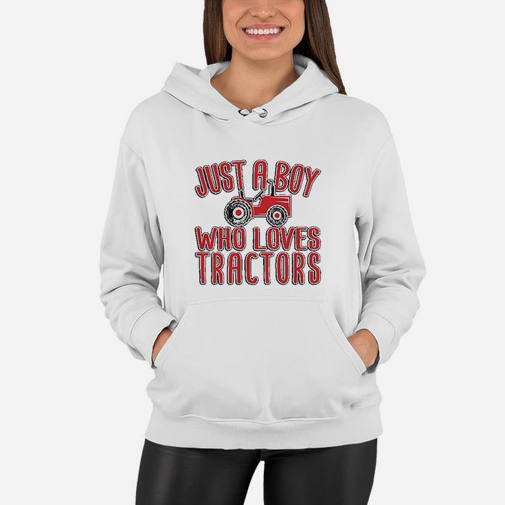 Just A Boy Who Loves Tractors Women Hoodie