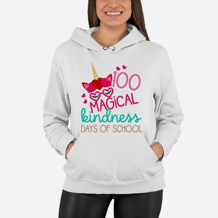 Kids 100 Days School Gift Little Girls 100 Magical Kindness Days Women Hoodie