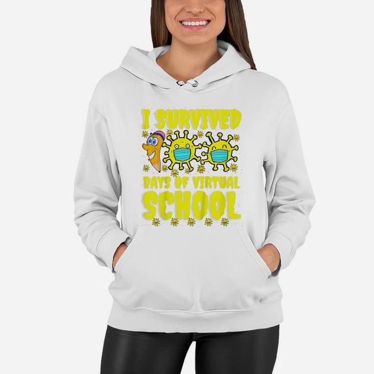 Kids I Survived 100 Days Of Virtual School Students And Teachers Women Hoodie