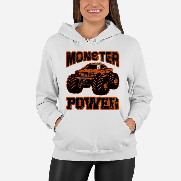 Monster Power Boy In Monster Truck Women Hoodie