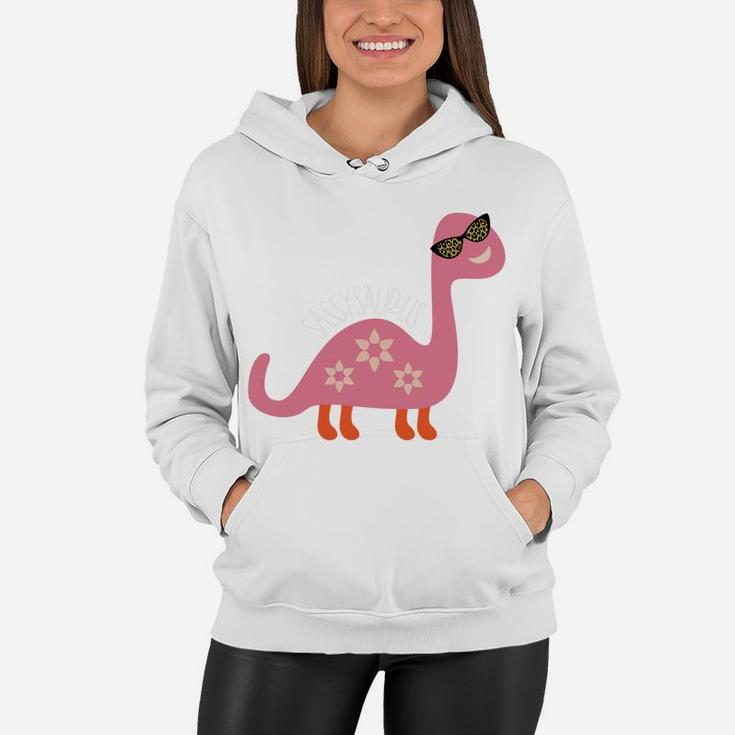 Sassy Dinosaur Teen Girl Stuff Pink Leopard Sunglass Design Sweatshirt Women Hoodie