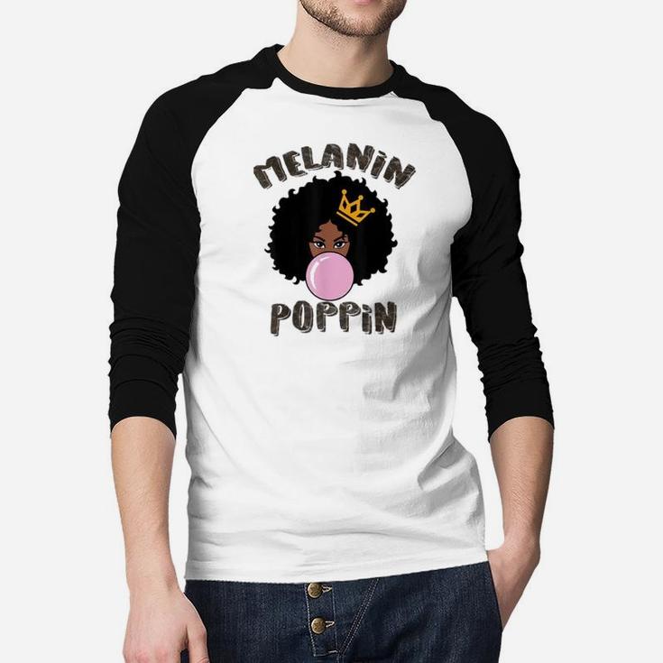 Melanin Poppin Black History Month Raglan Baseball Shirt Seseable UK