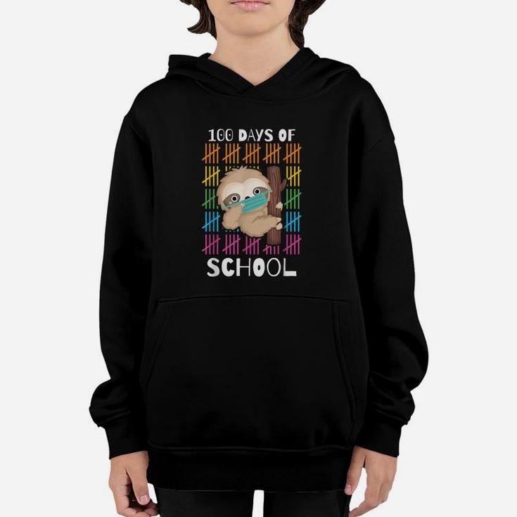 Cute 100 Days Of School Sloth Face Virtual Teacher Youth Hoodie