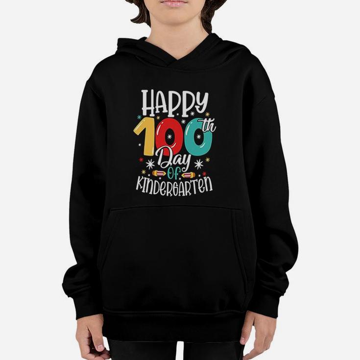 Happy 100th Day Of Kindergarten Colorful Gift For Kids Youth Hoodie