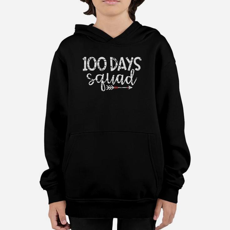 Happy 100th Day Of School 100 Days Squad Grunge Gym Youth Hoodie