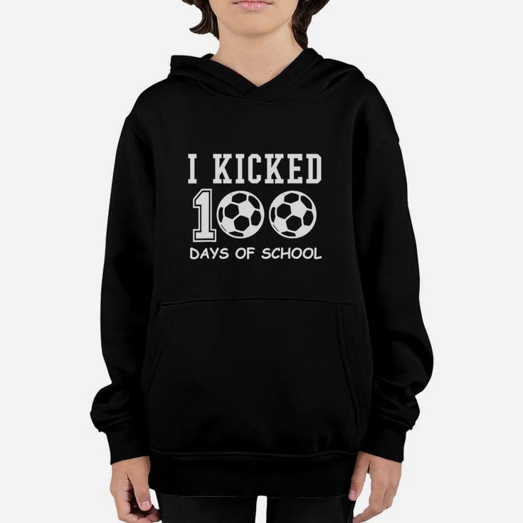 I Kicked 100 Days Of School Soccer Smarter Art Youth Hoodie
