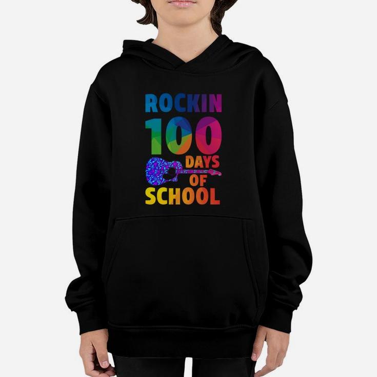 Rockin 100 Days Of School Guitar Happy 100th Day Of School Youth Hoodie