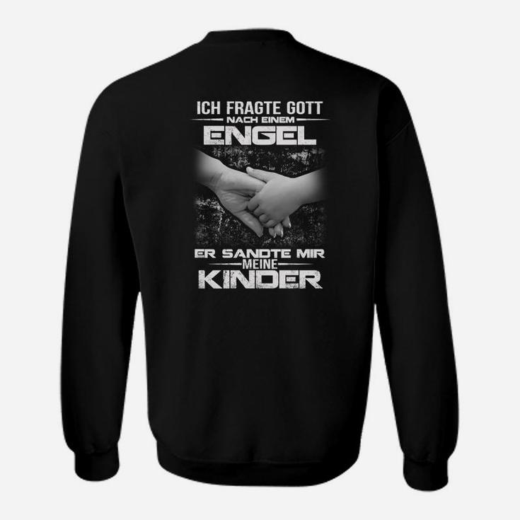 Engelsmotiv Schwarzes Sweatshirt mit inspirierendem Spruch