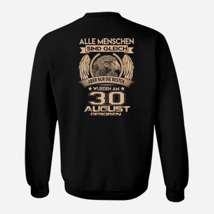 Geburtstags-Sweatshirt Adlermotiv, Personalisiertes Datum 3. August - Schwarz