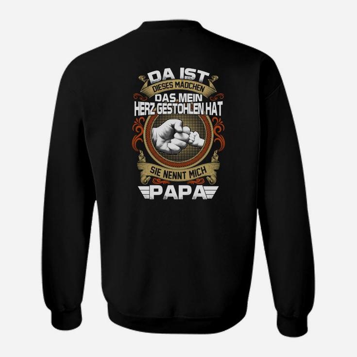 Herzstehlendes Mädchen Papa Sweatshirt, Vaterliebe Design