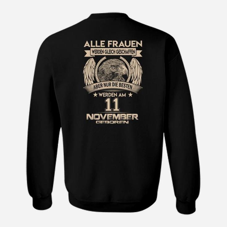 Personalisiertes Geburtstags-Sweatshirt für Frauen, Adler-Design für den 11. November