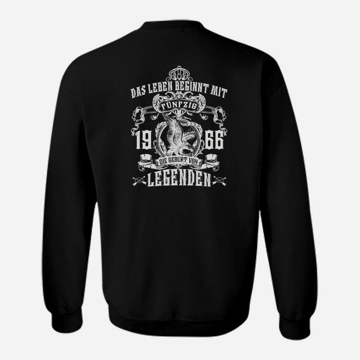 Retro Sweatshirt 1966 Schwarzes Legendendesign, Vintage Look