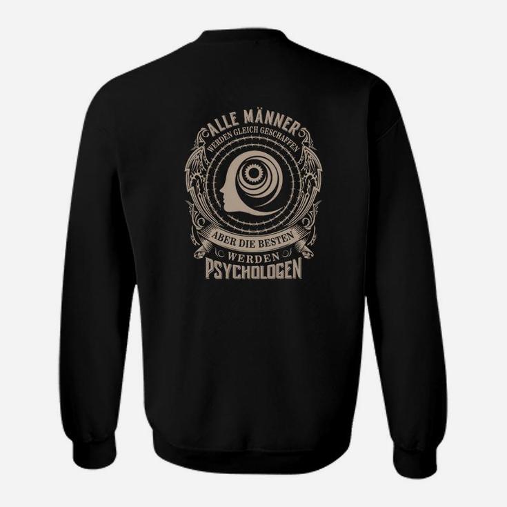 Schwarzes Sweatshirt mit Psychologen-Spruch, Hypnose-Spiralen-Design