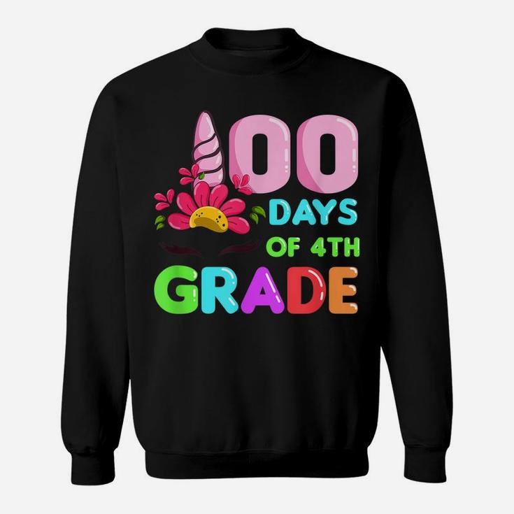 100 Days Of 4Th Grade School Girls Boys 100Th Day Of School Sweatshirt
