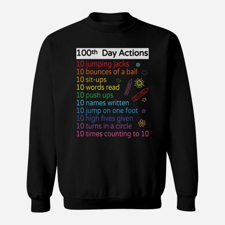 100 Days Of School 100Th Activities Teacher Kids Boys Girls Sweatshirt