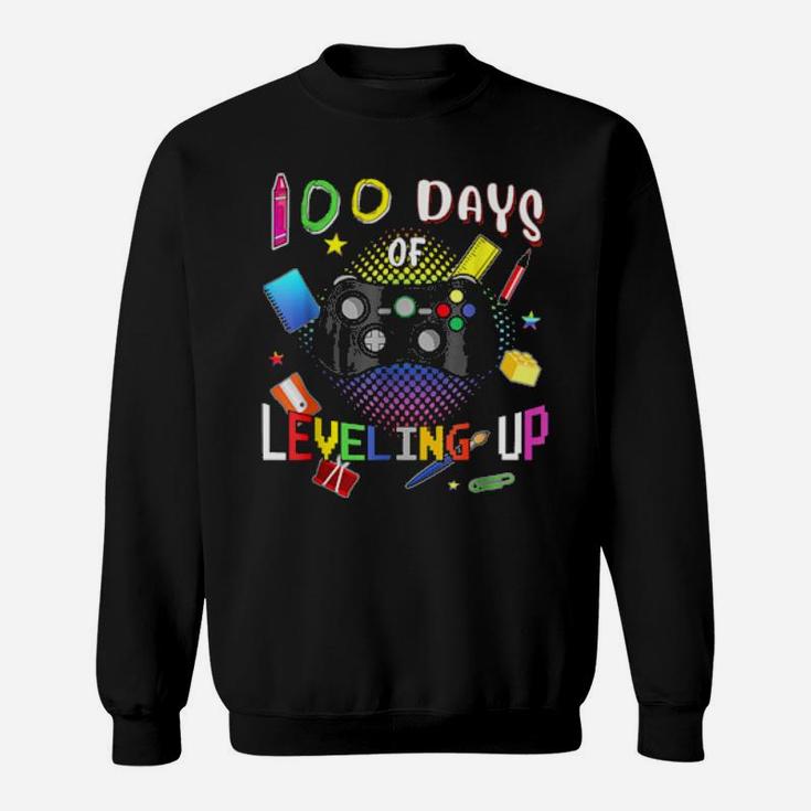100 Days Of School Leveling Up Video Gamer Sweatshirt