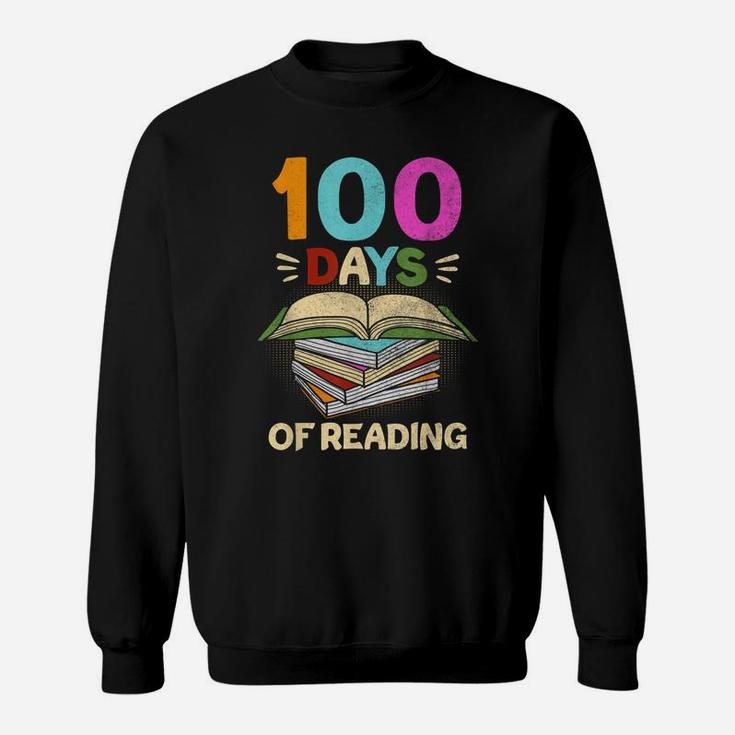 100 Days Of School Reading English Teacher Books Stack Sweatshirt