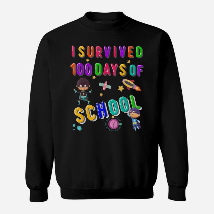 100 Days Of School Superhero Outfit Boy Kindergarten Gift Sweatshirt