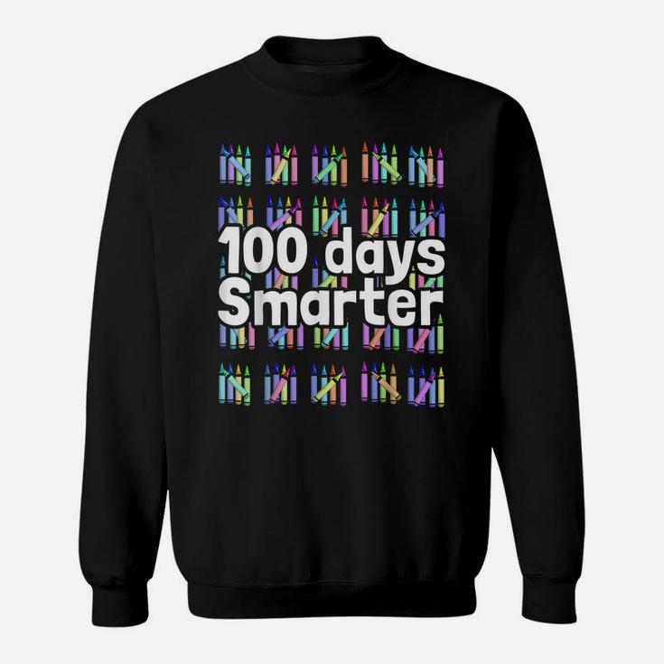 100 Days Smarter Funny Student Kids Gift 100 Days Of School Sweatshirt
