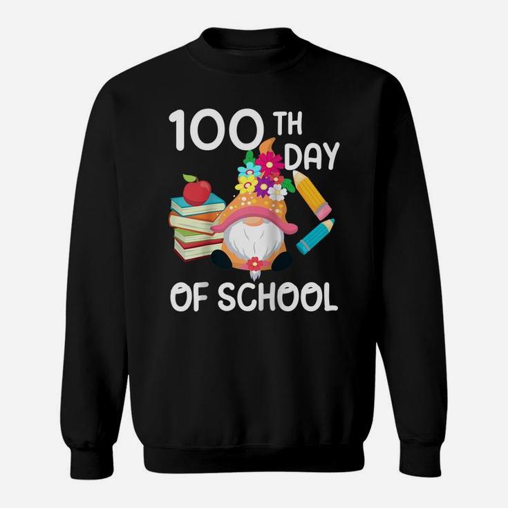 100Th Day Of School For Girls Funny Gnome School Supplies Raglan Baseball Tee Sweatshirt