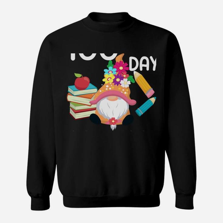 100Th Day Of School For Girls Funny Gnome School Supplies Sweatshirt