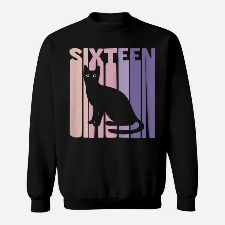 16Th Birthday Gift Cute Cat Fan 16 Years Old For Girls Sweatshirt